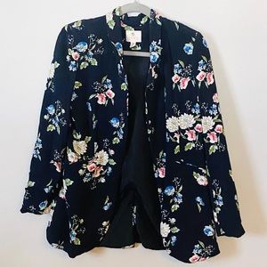 Lila Rose Navy Floral Blazer
